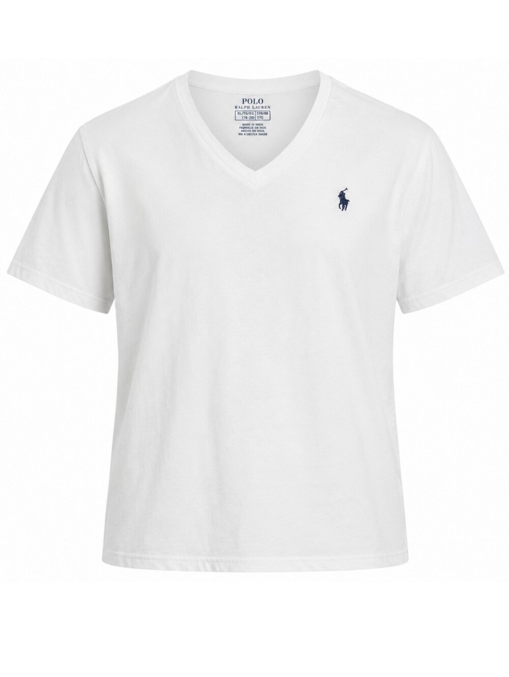 Polo Ralph Lauren White V-Neck Cotton T-Shirt Youth XL 18-20 Fits Women's Large